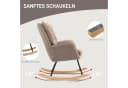 HOMCOM Schaukelstuhl Braun Chenilleoptik Schwingsessel 120kg Bild 4