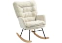 HOMCOM Schaukelstuhl Beige Chenille Schwingsessel bis 120 kg Bild 1