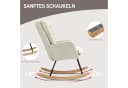 HOMCOM Schaukelstuhl Beige Chenille Schwingsessel bis 120 kg Bild 4