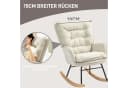 HOMCOM Schaukelstuhl Beige Chenille Schwingsessel bis 120 kg Bild 5
