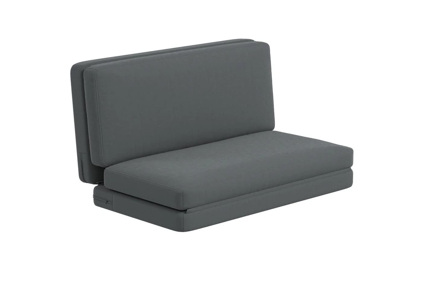 HOMCOM Sitzkissen 3-in-1 Klappbar Schlafsofa Samtoptik Dunkelgrau