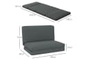 HOMCOM Sitzkissen 3-in-1 Klappbar Schlafsofa Samtoptik Dunkelgrau Bild 3
