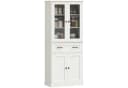 HOMCOM Hochschrank Cremeweiß mit Acryltüren und verstellbaren Regalen Bild 1