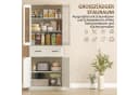 HOMCOM Hochschrank Cremeweiß mit Acryltüren und verstellbaren Regalen Bild 5