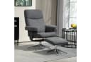 HOMCOM Relaxsessel mit Hocker, gepolstert, Samtoptik, Dunkelgrau Bild 2