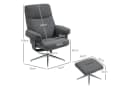 HOMCOM Relaxsessel mit Hocker, gepolstert, Samtoptik, Dunkelgrau Bild 3