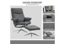 HOMCOM Relaxsessel mit Hocker, gepolstert, Samtoptik, Dunkelgrau Bild 5