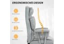 HOMCOM Schreibtischstuhl mit Liegefunktion, Fußstütze, ergonomisch, höhenverstellbar, Hellgrau Bild 4