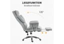 HOMCOM Schreibtischstuhl mit Liegefunktion, Fußstütze, ergonomisch, höhenverstellbar, Hellgrau Bild 5