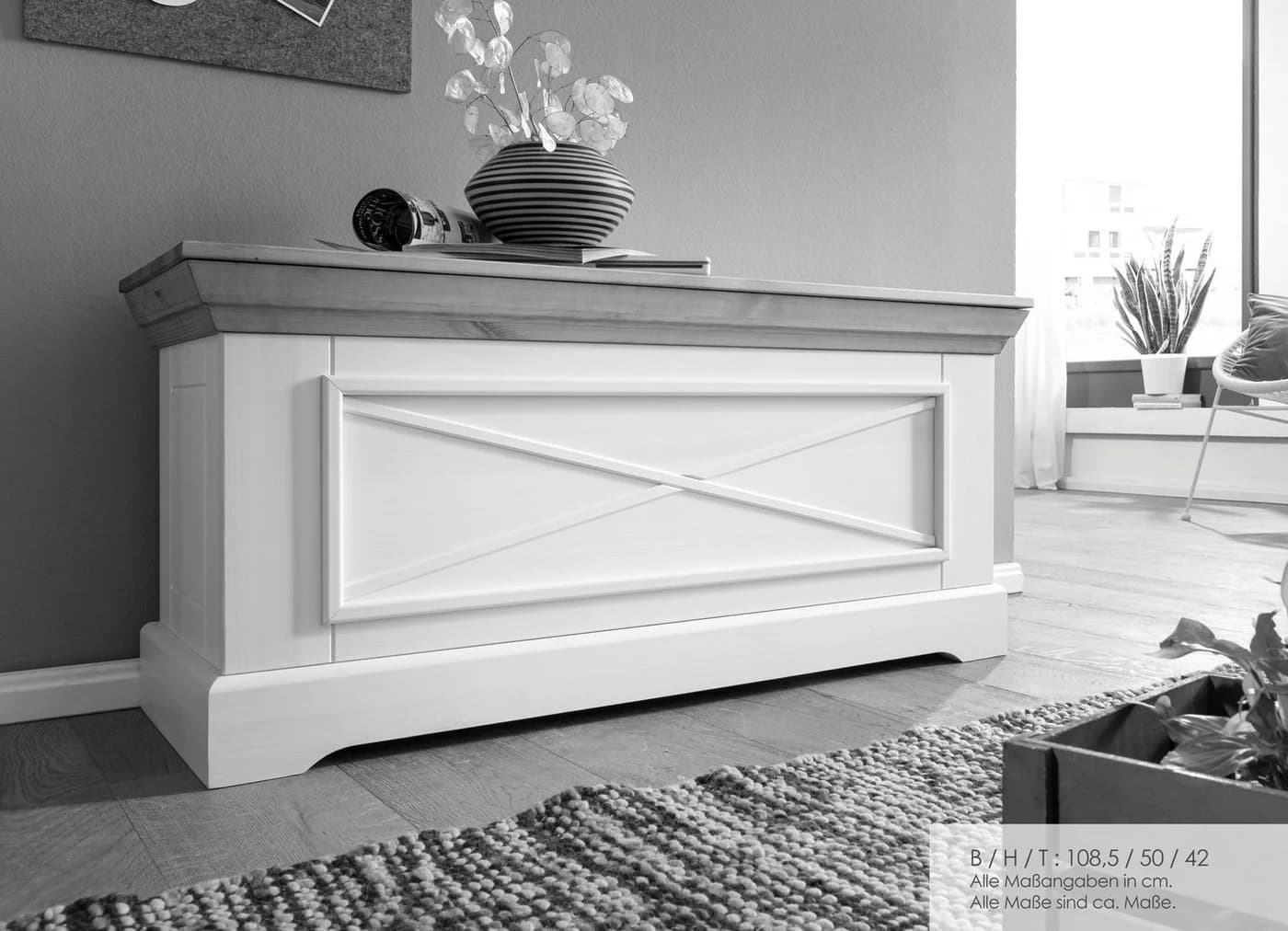 Woodroom Truhe Oslo Weiß Massivholz Skandinavisches Design - Bild 5