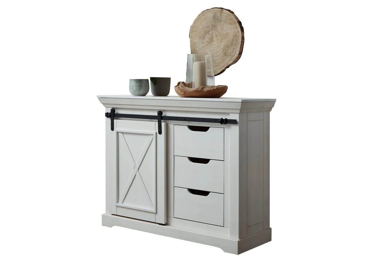 Woodroom Kommode Maribo Kiefer Massiv Weiß - Bild 2
