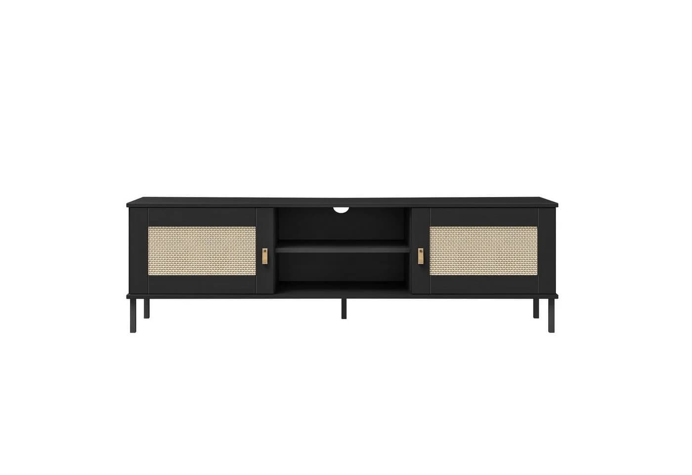 Woodroom TV-Board Valencia Kiefer massiv lackiert Schwarz - Bild 2