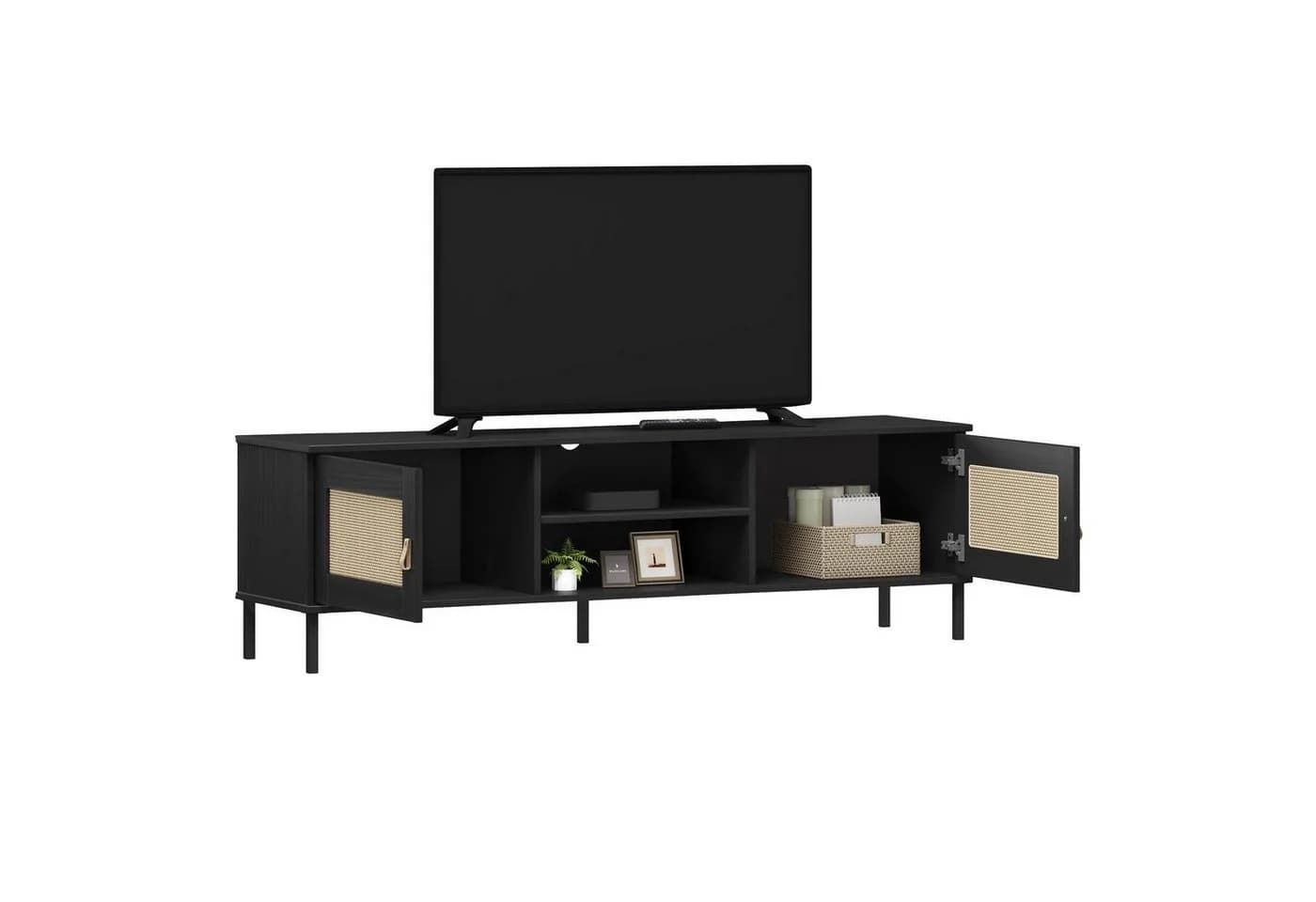 Woodroom TV-Board Valencia Kiefer massiv lackiert Schwarz - Bild 5