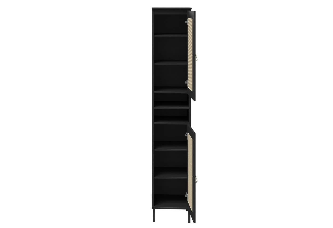 Woodroom Regal Valencia Kiefer massiv lackiert Rattan Front - Bild 4