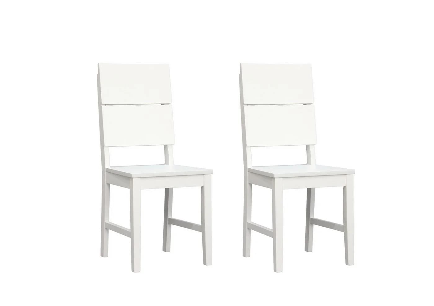 Woodroom Holzstuhl Kota 2er-Set Massivholz Weiß Lackiert Modern - Bild 2