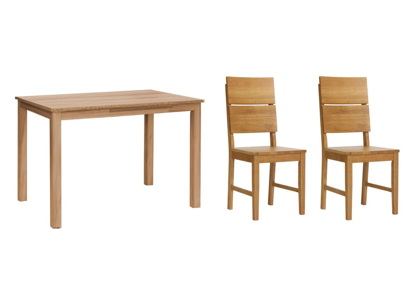 Woodroom Essgruppe Kota aus Hevea Massivholz mit 2 Stühlen - Bild 2
