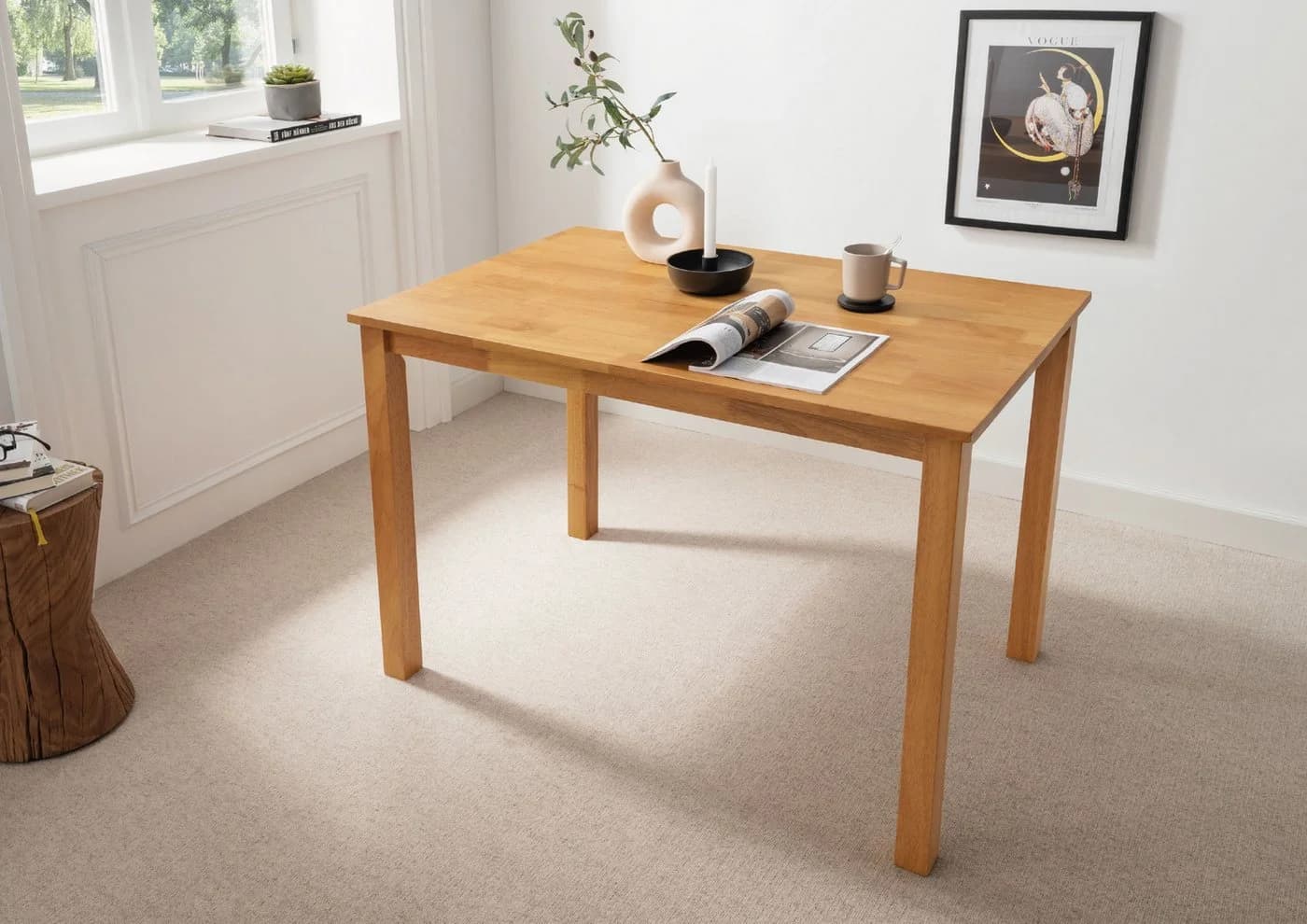 Woodroom Essgruppe Kota aus Hevea Massivholz mit 2 Stühlen - Bild 4