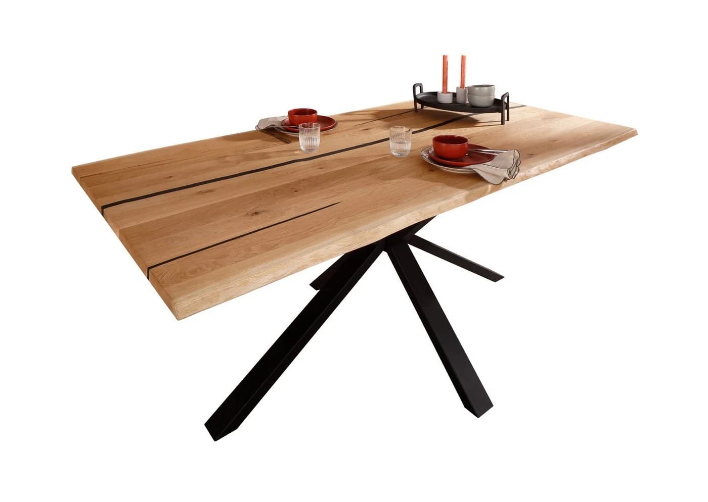 Woodroom Esstisch Gotha Wildeiche massiv geölt Industrial Design - Bild 2