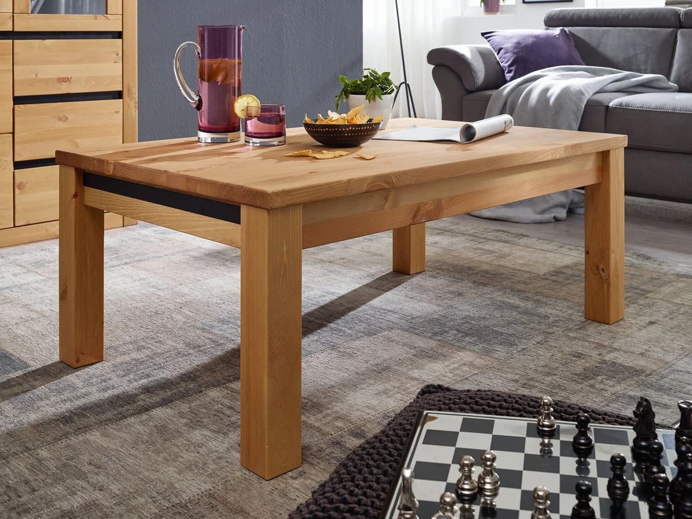 Woodroom Couchtisch Weimar Kiefer massiv modern