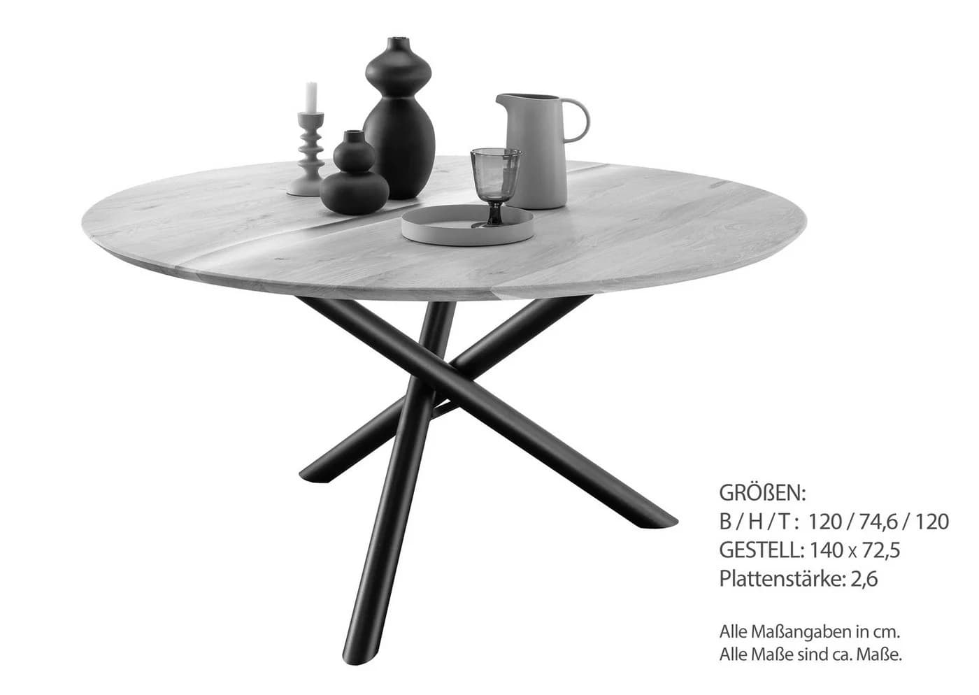 Woodroom Esstisch Gizeh Wildeiche massiv geölt rund - Bild 5