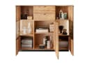 Woodroom Highboard Zwettl Wildeiche massiv geölt mit Rauchglas Bild 1