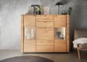 Woodroom Highboard Zwettl Wildeiche massiv geölt mit Rauchglas Bild 4