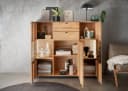 Woodroom Highboard Zwettl Wildeiche massiv geölt mit Rauchglas Bild 5