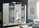 Woodroom Kleiderschrank Pila 4-türig Kiefer massiv weiß Bild 1