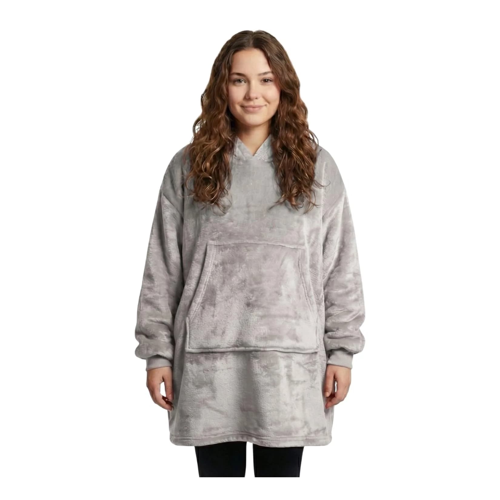 NYVI IamFlauschi Hoodie Decke mit Ärmeln, Kapuze und Kängurutasche - Flanell & Sherpa Mix