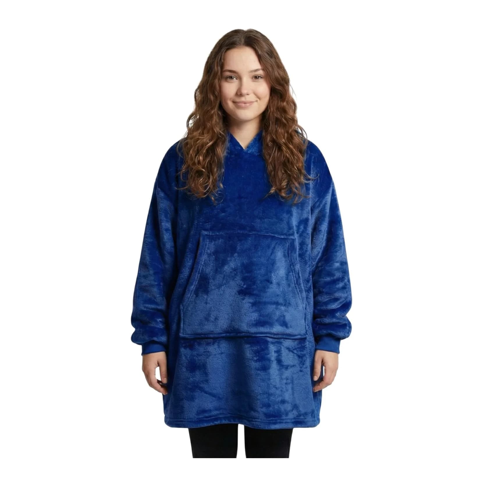 NYVI IamFlauschi Hoodie Decke Navy-Blau mit Ärmeln und Kapuze
