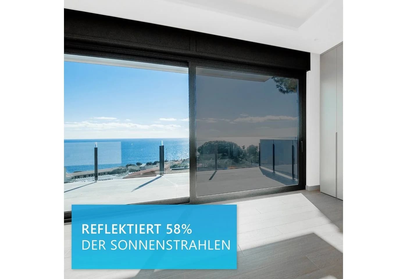 NYVI Fensterfolie Sonnenschutz Spiegel 99% UV-Schutz Selbstklebend Silber