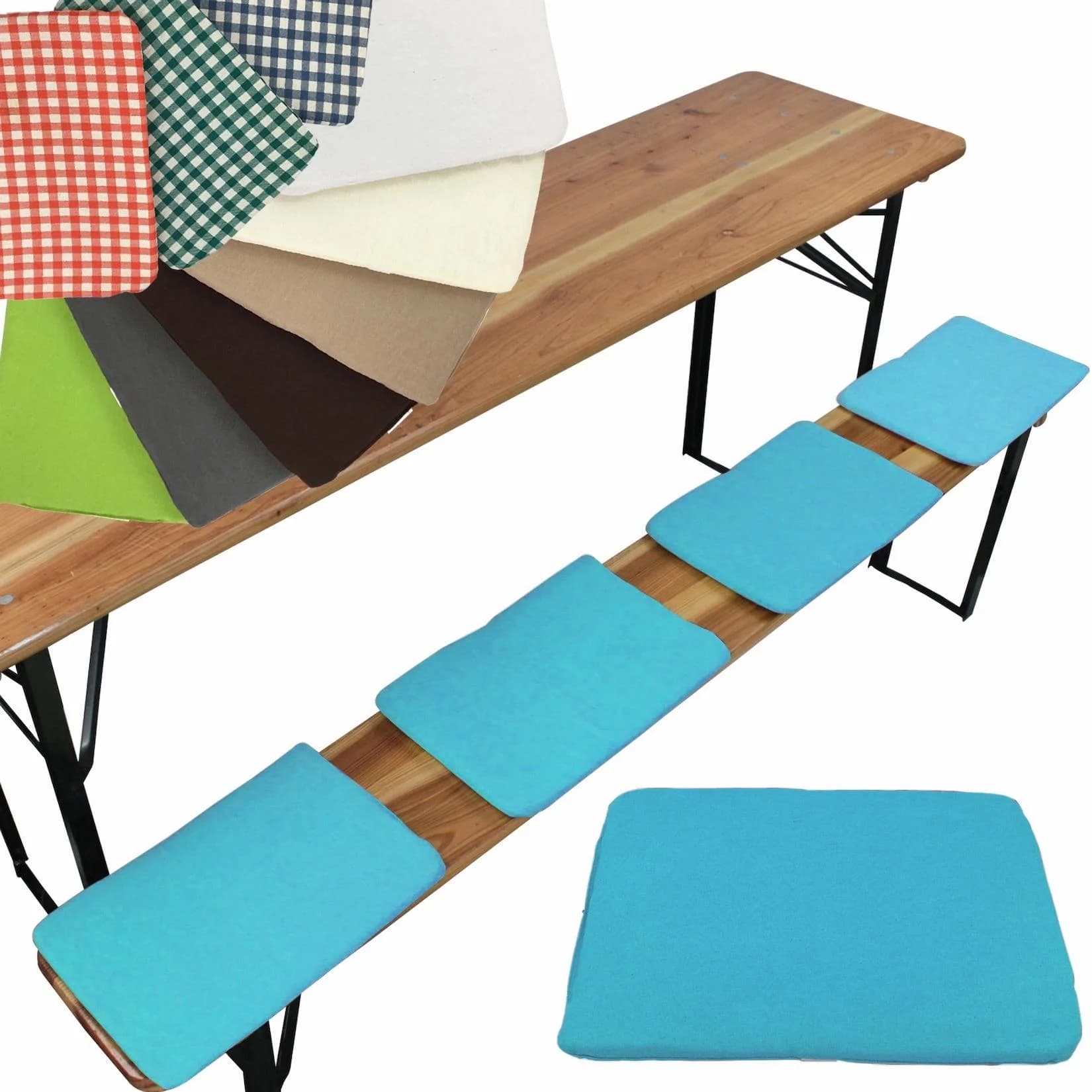 NYVI Bierbank Sitzkissen 36x25 cm NYVIGala 4er Set Aqua