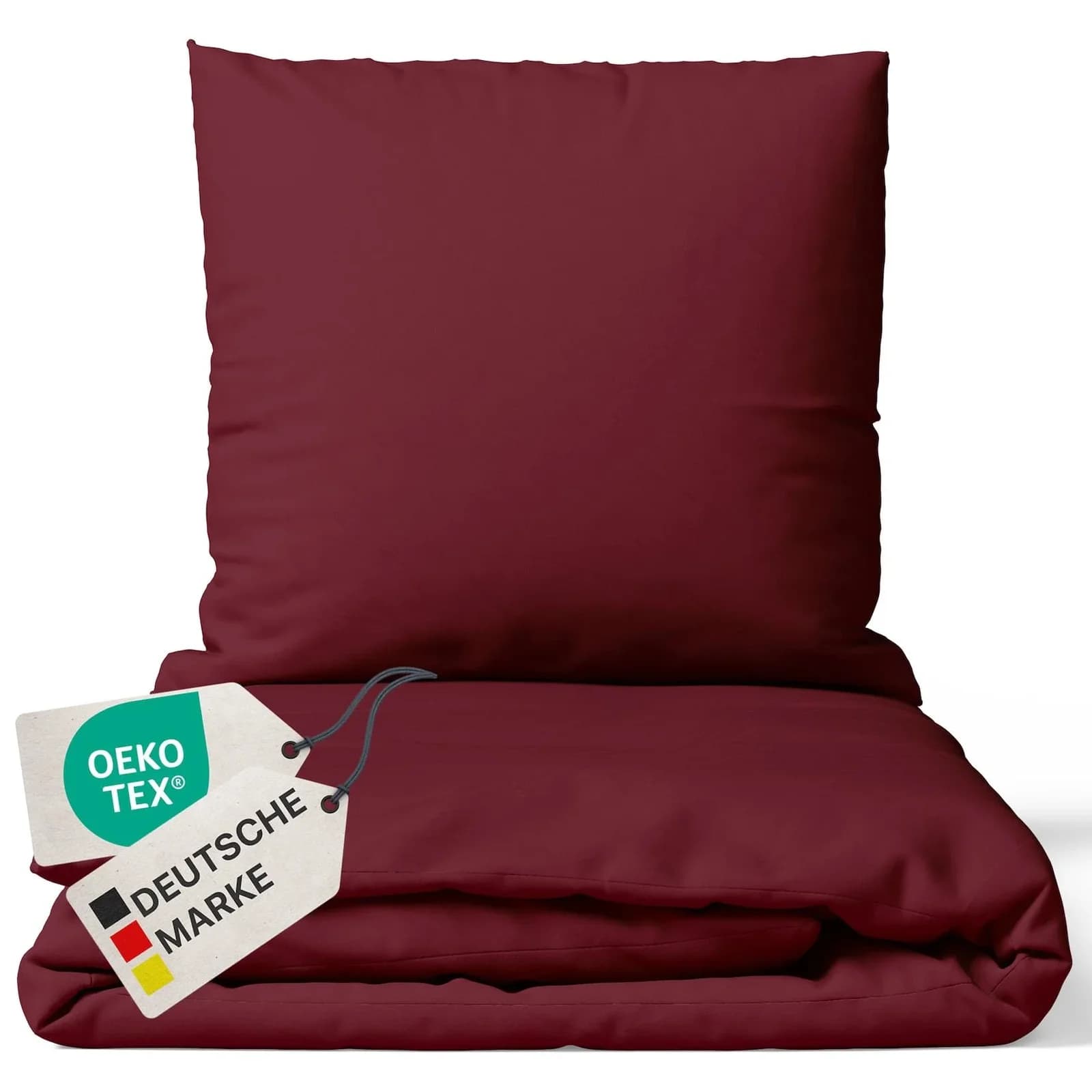 NYVI Bettwäsche Set DreamScience Renforcé Uni Bordeaux 100% Baumwolle