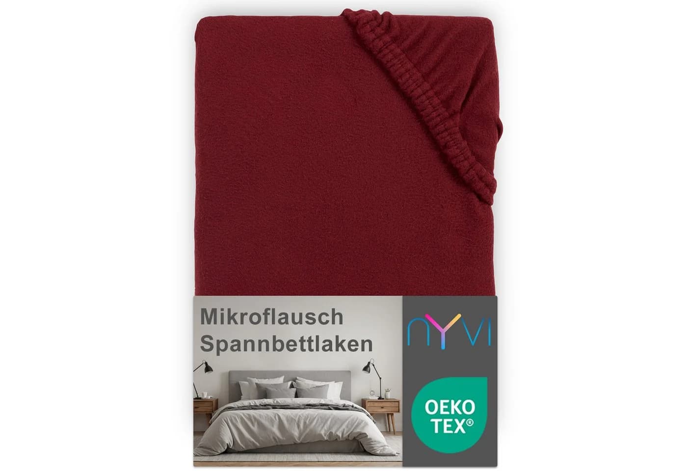 NYVI Spannbettlaken Mikroflausch Rot 100% Polyester - Bild 2