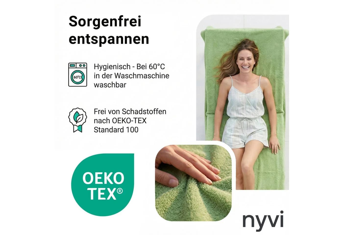 NYVI Strandtuch Frottee Schonbezug für Gartenliege 75x200 cm - Bild 4
