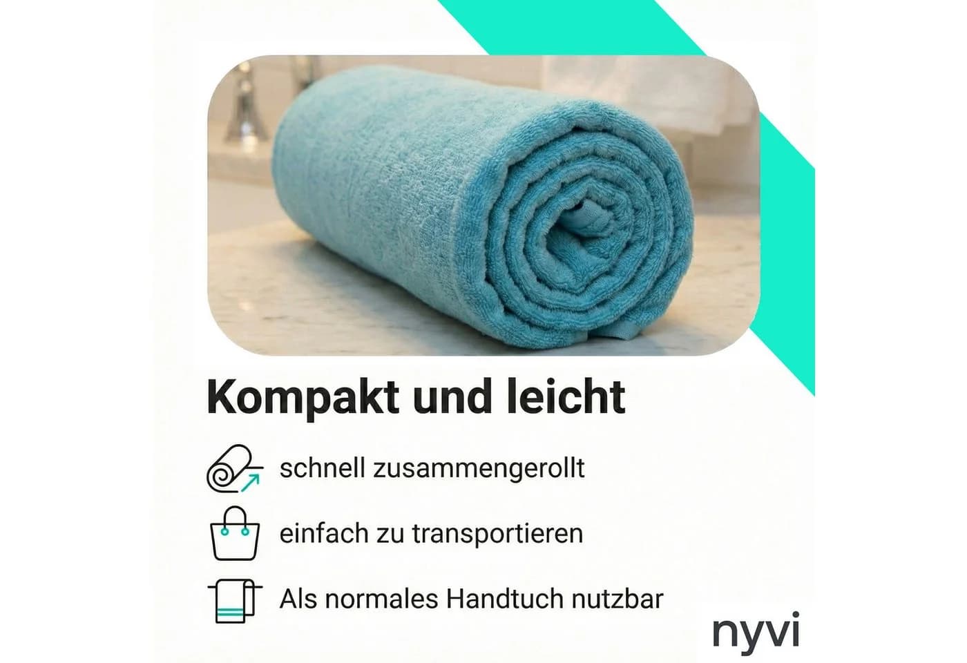 NYVI Strandtuch Frottee Schonbezug für Gartenliege 75x200 cm - Bild 5