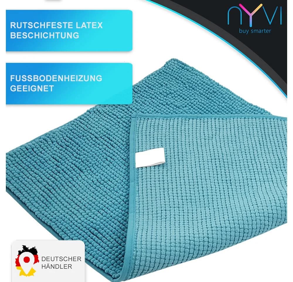 NYVI Badematte WC Vorleger Chenille Rutschfest Saugfähig - Bild 3