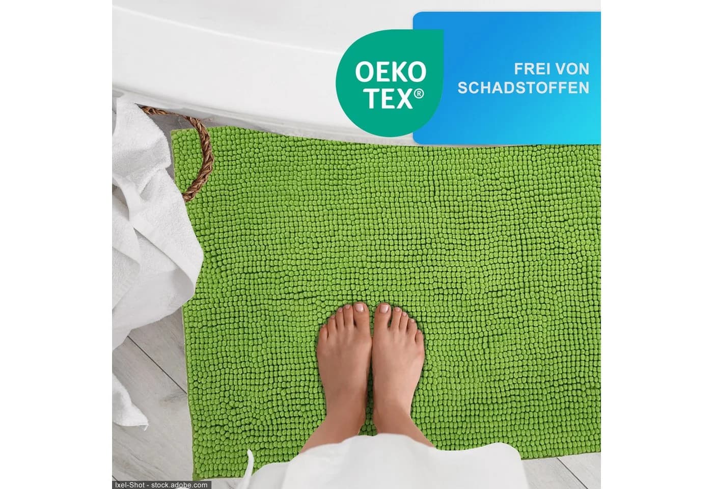 NYVI Badematte WC Vorleger Chenille Rutschfest Saugfähig - Bild 4