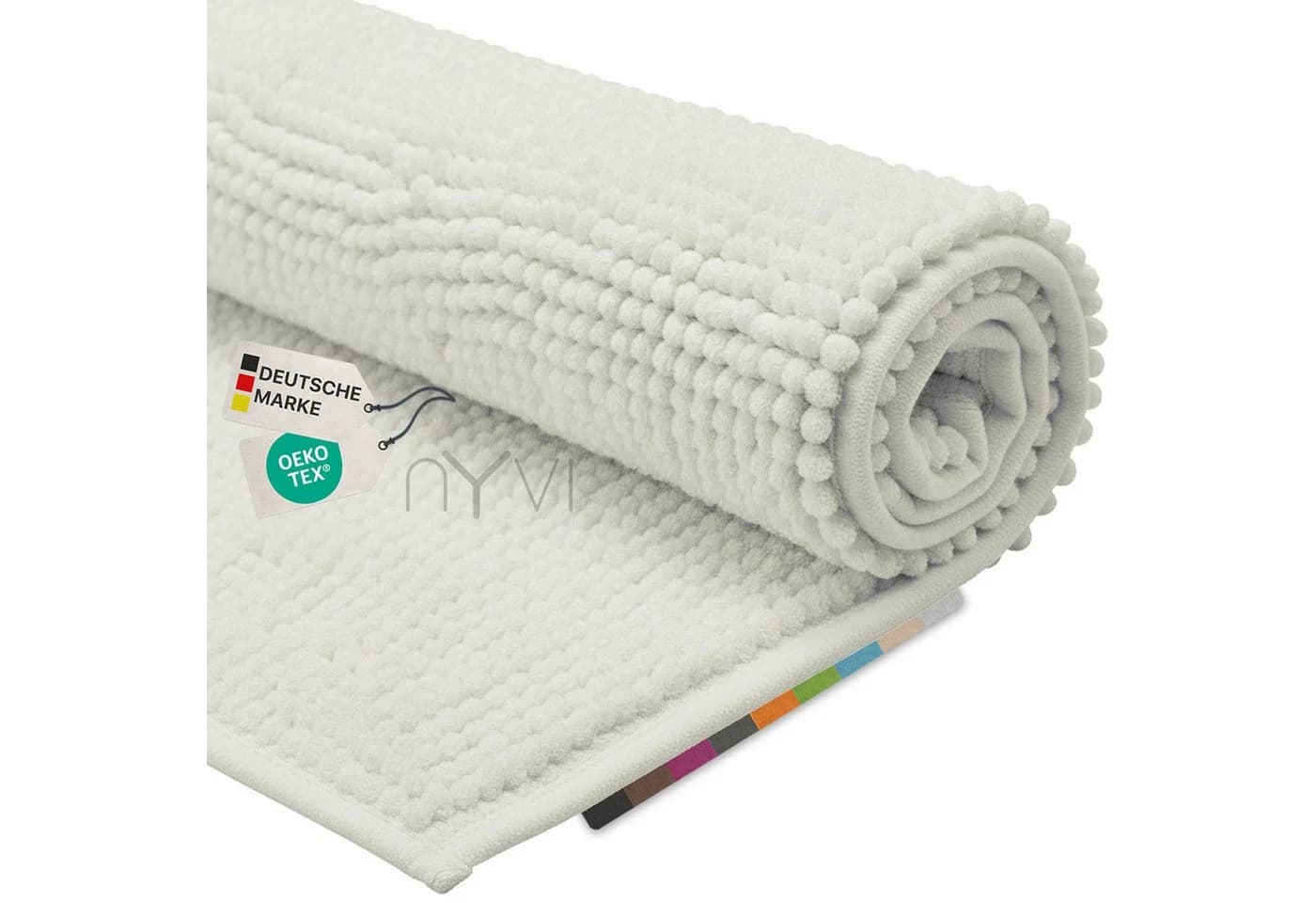 NYVI Badematte NYVISPA Chenille Badezimmerteppich Polyester Rutschfest Saugfähig - Bild 2