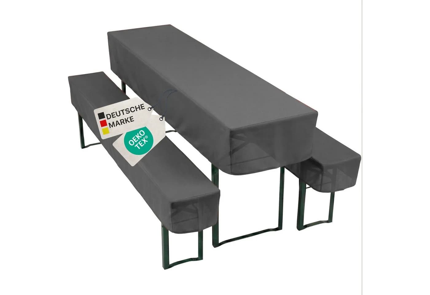 NYVI Biertischhussen Set 3-teilig Anthrazit für Bierzeltgarnitur - Bild 2
