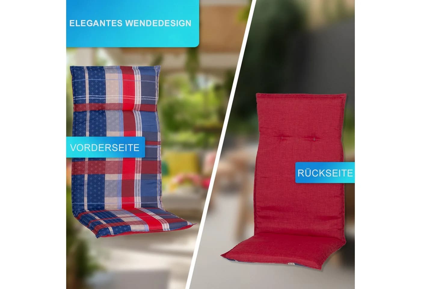 NYVI Polsterauflage Niedriglehner Rio 6er Set Bunt Wendedesign