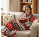 NYVI Ärmeldecke CozyBear Kuscheldecke mit Ärmeln TV-Blanket Rot Bild 5