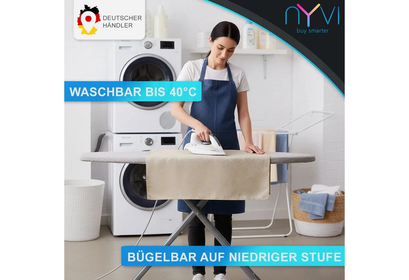 NYVI Tischdecke Elegance Leinenoptik Ecru Ornamente - Bild 4