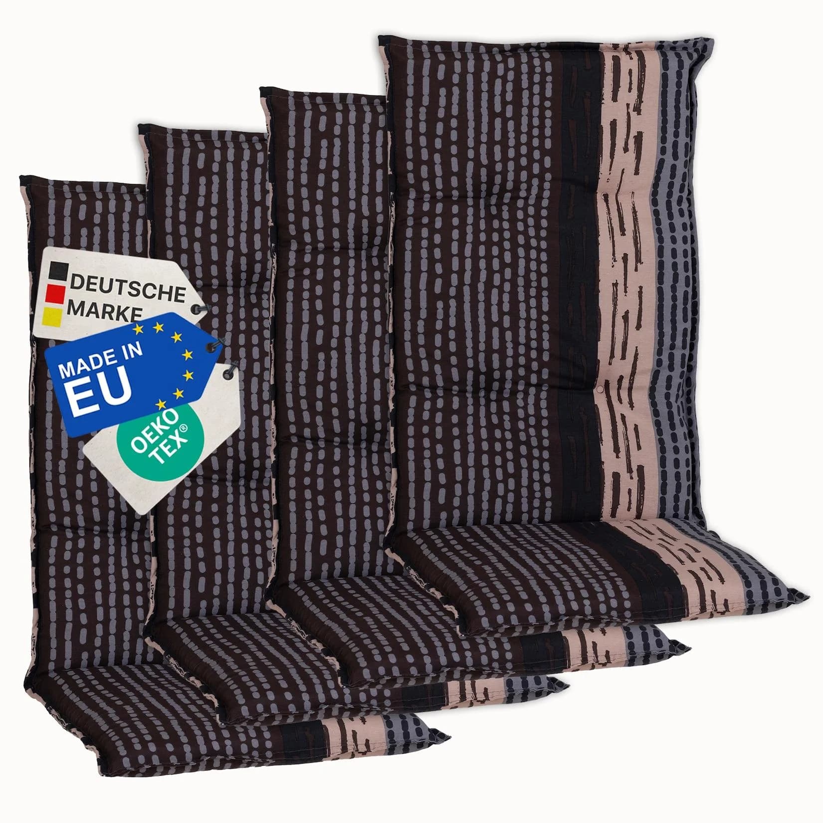 NYVI Gartenstuhlauflage Barcelona Grau 4er Set