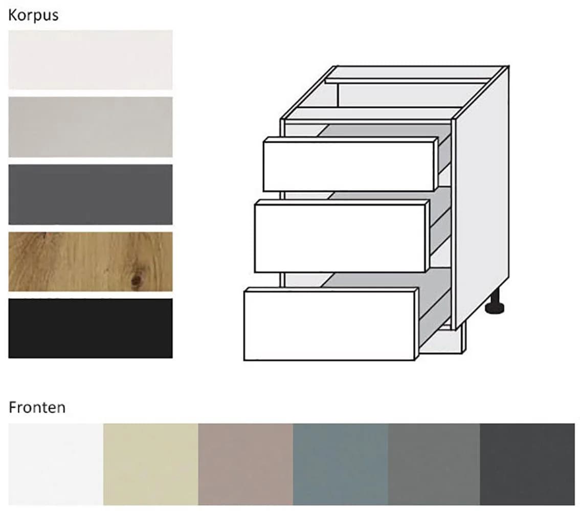 Feldmann-Wohnen Unterschrank Kvantum 60x50x82cm Grau Matt - Bild 4