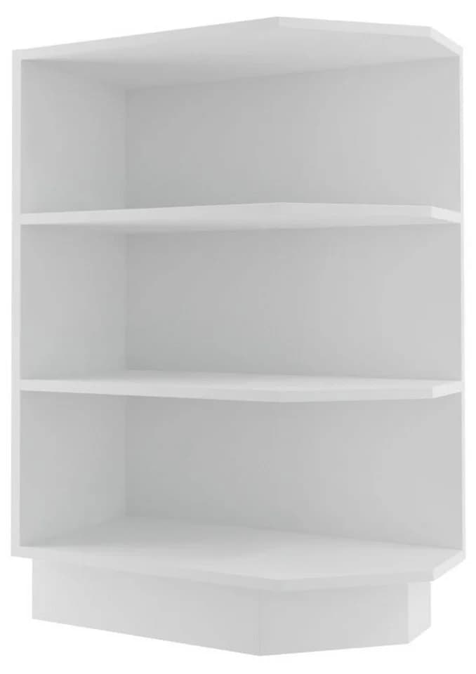 Feldmann-Wohnen Unterschrank Eck-Regal weiß mit 3 Ablageböden - Bild 2