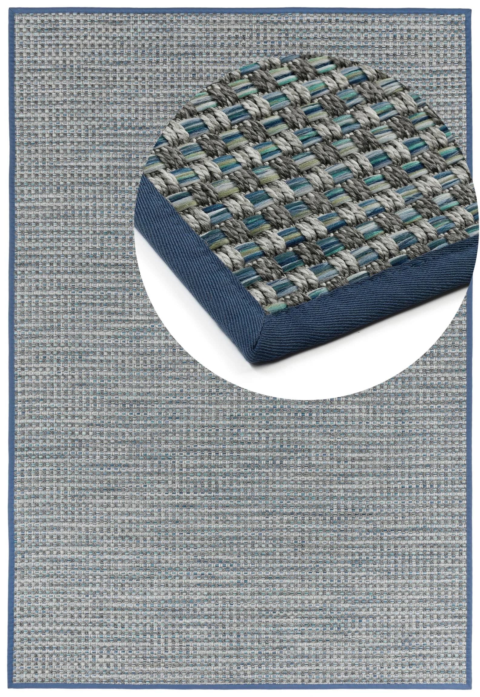 Teppich DEKOWE Joy Antigua Blau Meliert Weboptik
