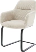 DELIFE Polsterstuhl Pejo-Flex Freischwinger Schwarz Beige Cord Bild 2