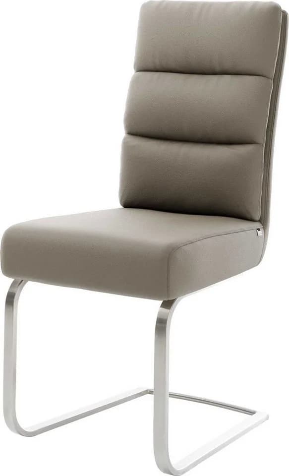 DELIFE Polsterstuhl Pela-Flex Freischwinger Echt-Leder Schlamm - Bild 2