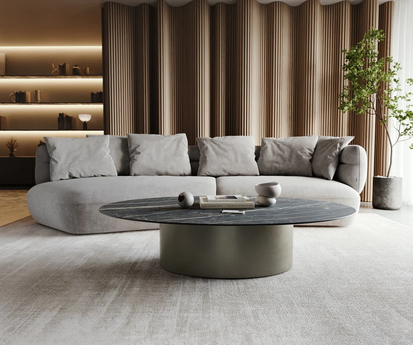 DELIFE Couchtisch Casilda Keramik Braun Titan - Bild 3